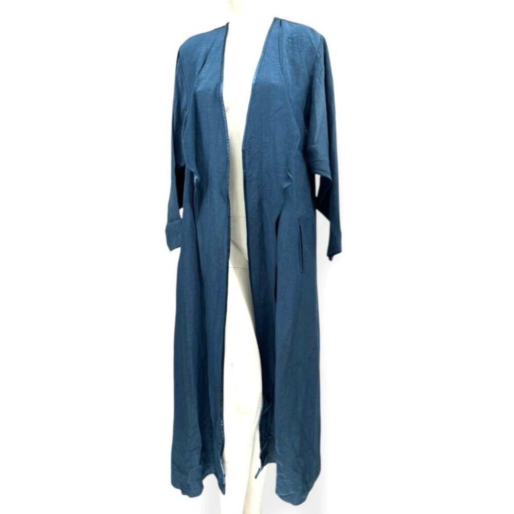 Vintage IC Collection Cardigan Duster M Teal Blue Green Witchy Avant Garde Fairy